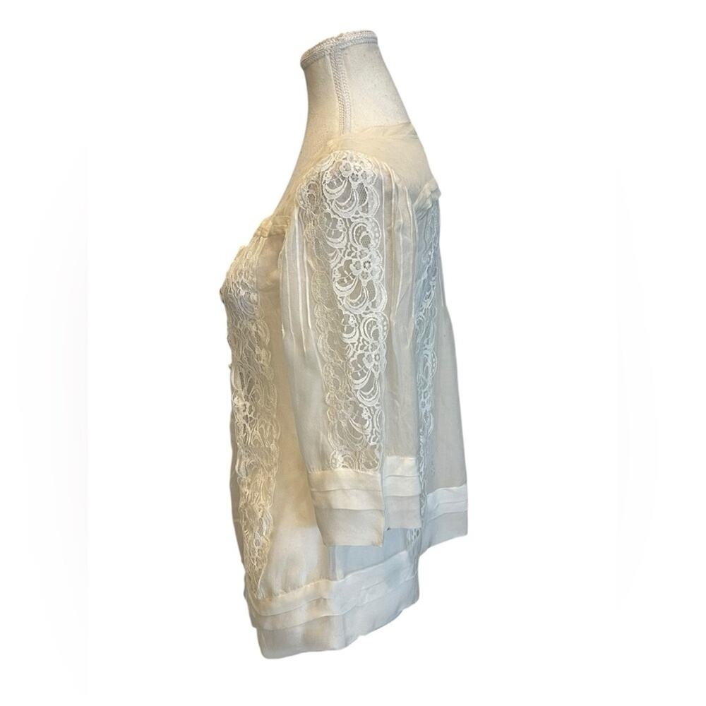 Iijin Silk Chiffon Hand Lace  Blouse Top Size:2 - Picture 10 of 10